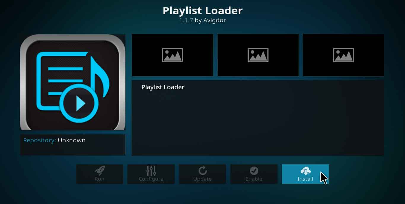playlist loader kodi addon setup