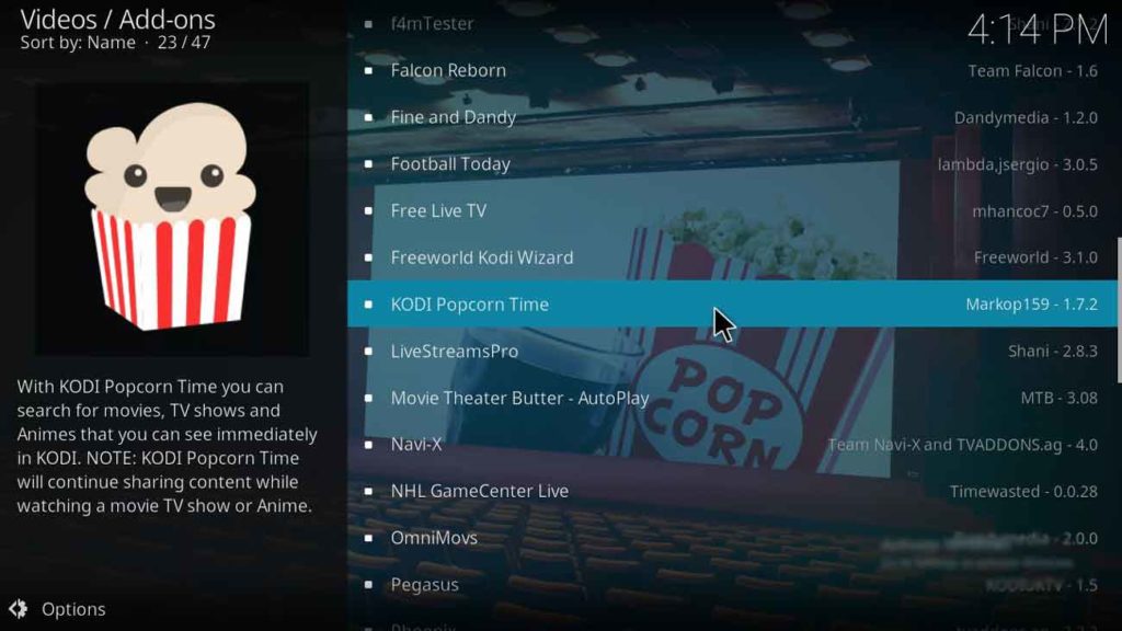How to Install Popcorn Time on Kodi Jarvis Version 16 or Below