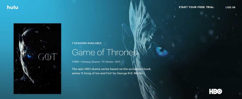 how to watch complete game of thrones season 8 on hulu for free