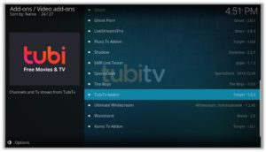 Tubi TV Video Addons